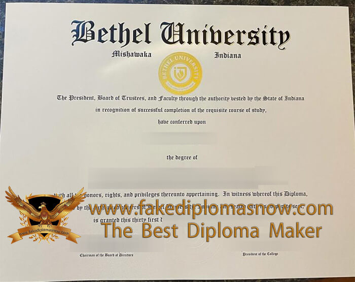 Bethel University diploma