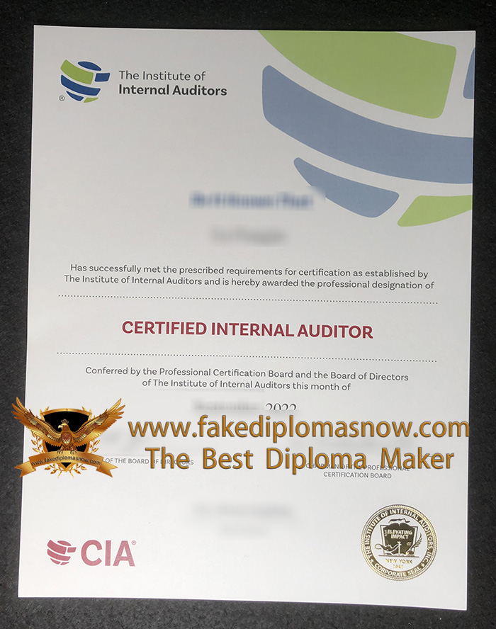 Certified Internal Auditor (CIA) certificate