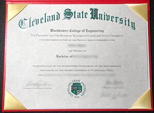 Cleveland State University degree certificate