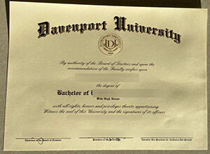 Davenport University Degree certificate