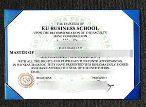 EU Business School Master's degree certificate