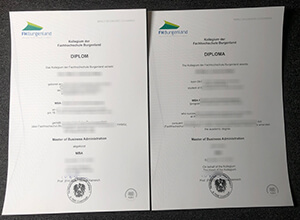 Fachhochschule Burgenland diploma certificate