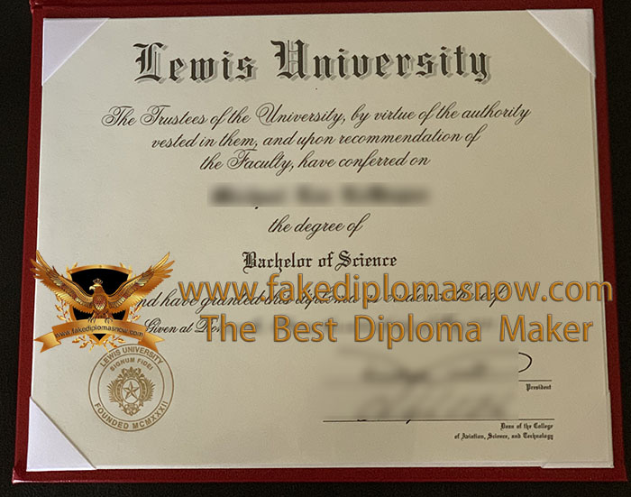 Lewis University diploma certificate