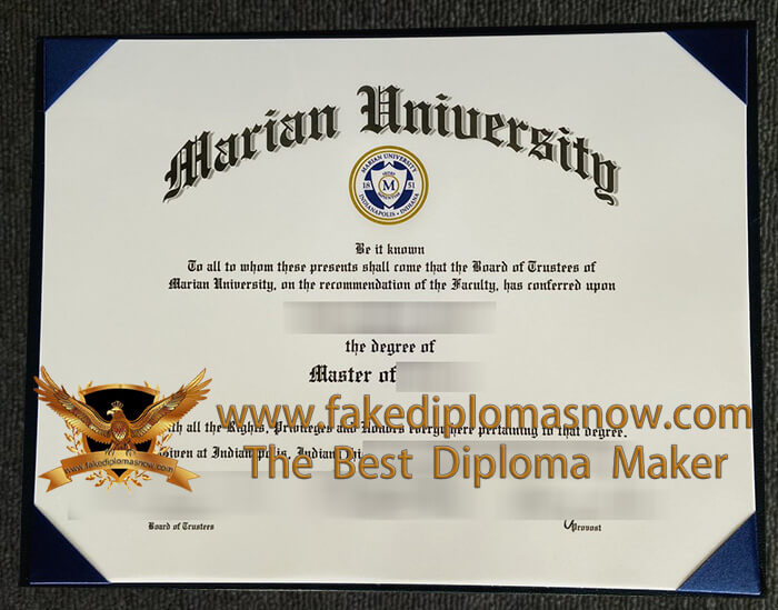 Marian University diploma 