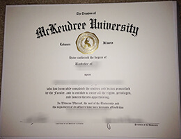 McKendree University diploma certificate