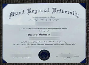 Miami Regional University diploma certificate