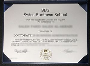 SBS Swiss Business School degree certificate