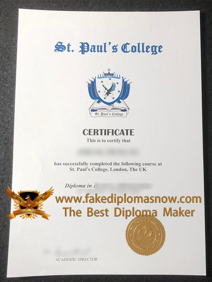 St. Paul's College diploma