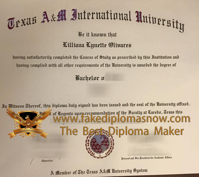 TAMIU diploma