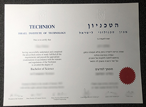 Technion – Israel Institute of Technology diploma certificate
