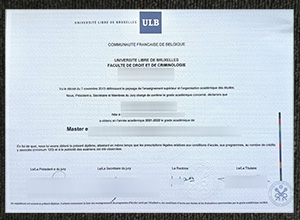 Université libre de Bruxelles diploma certificate