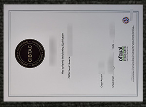 CIBTAC Level 3 diploma certificate