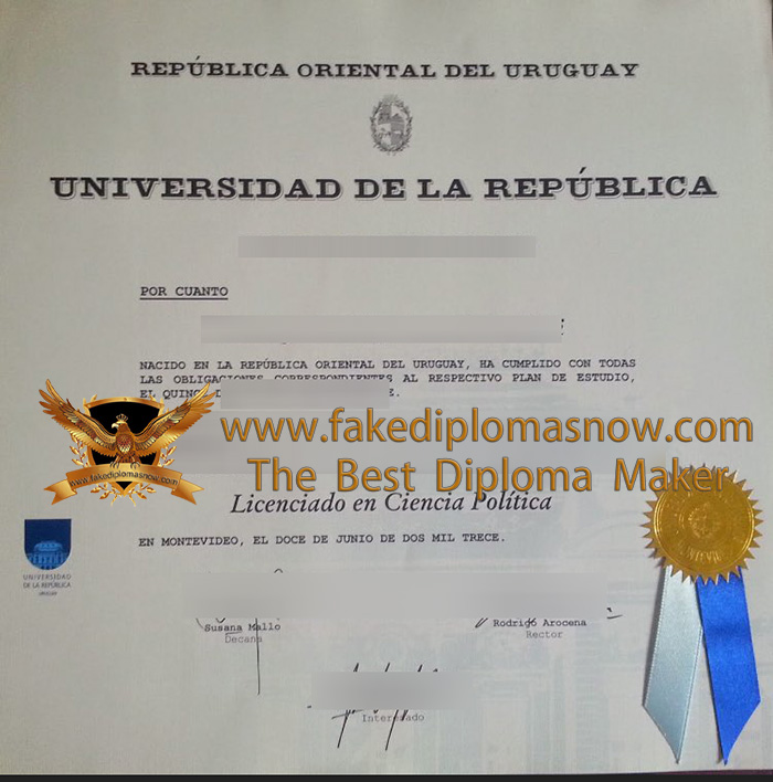 University of the Republic diploma University of the Republic diploma