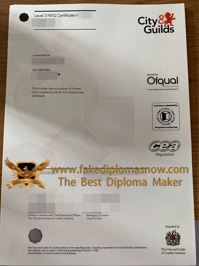 City & Guilds Level 3 NVQ Certificate City & Guilds Level 3 NVQ Certificate