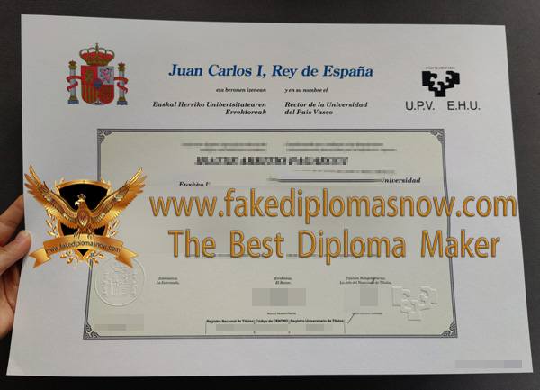 Euskal Herriko Unibertsitatea diploma Euskal Herriko Unibertsitatea diploma