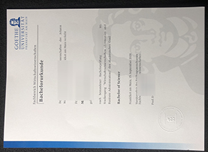 How long to get a Goethe University Frankfurt Urkunde?