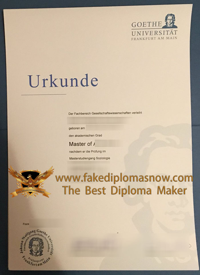 Goethe University Frankfurt Master Urkunde Goethe University Frankfurt Master Urkunde