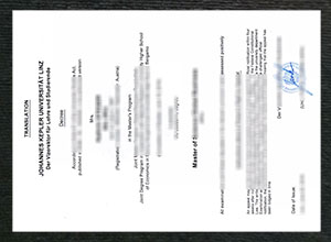 Johannes Kepler Universität Linz fake diploma for sale