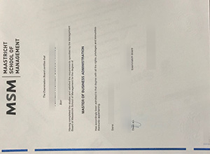 Maastricht School of Management diploma certificte