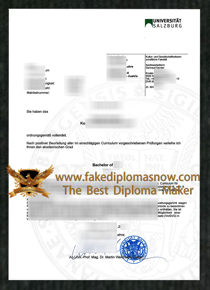 University of Salzburg Diploma University of Salzburg Diploma