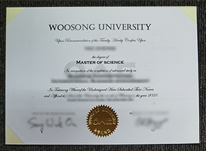 Woosong University degree certificate