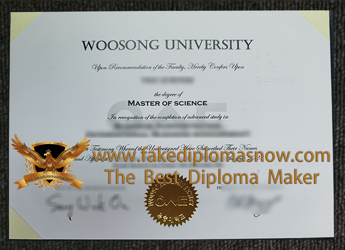 Woosong University degree sample