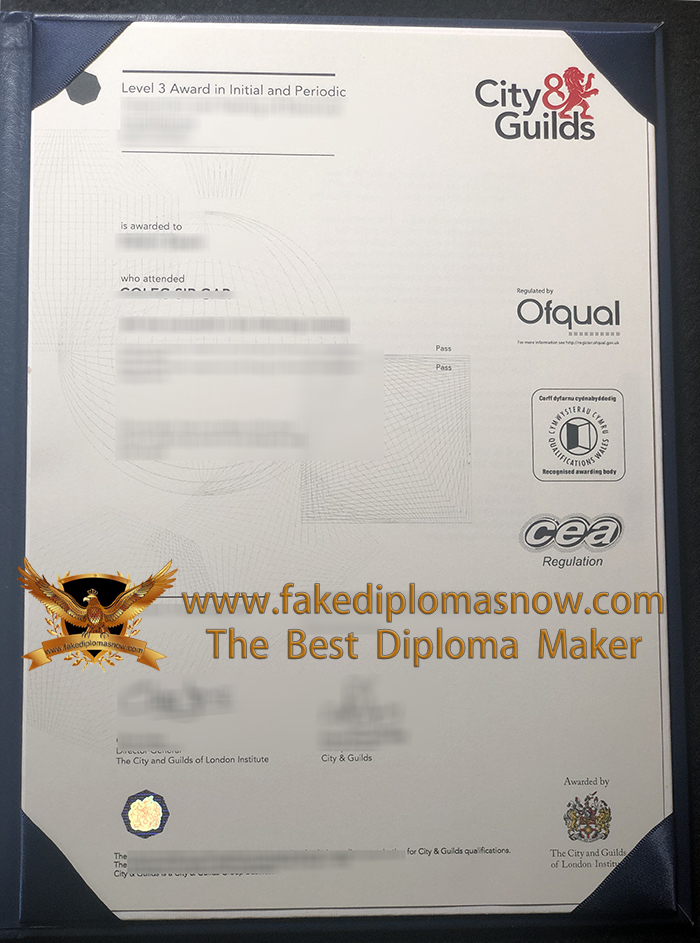 City Guilds level 3 Award certificate