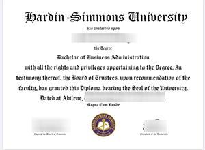 Hardin–Simmons University diploma certificate