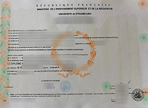 Université de Strasbourg Diploma certificate