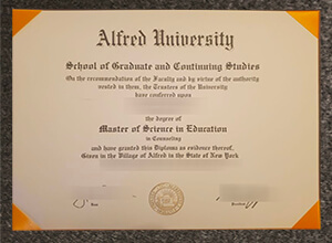 Alfred University diploma certificate