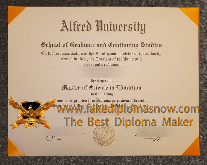 Alfred University diploma