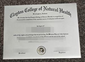 Clayton College of Natural Health diploma certificate