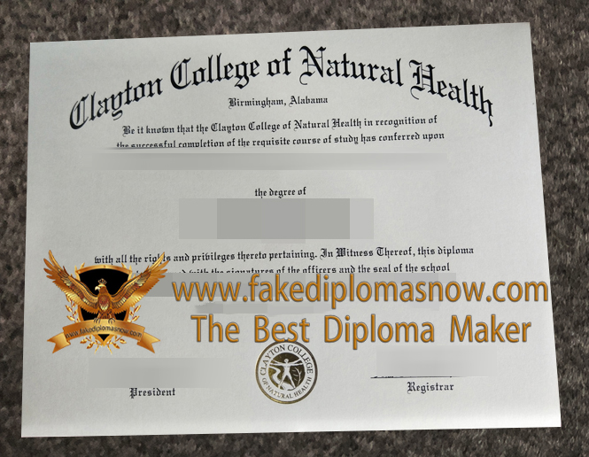 Clayton College of Natural Health diploma