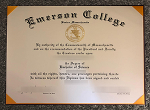 Emerson College degree certificate