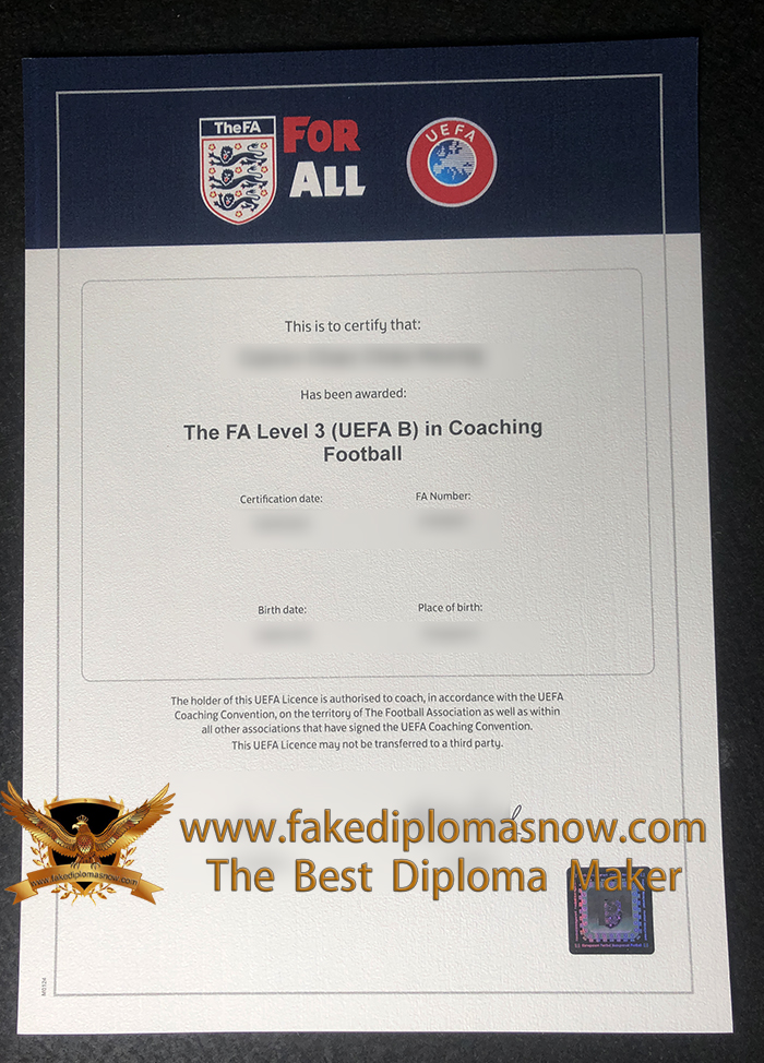 FA level 3 (UEFA B) certificate FA level 3 (UEFA B) certificate