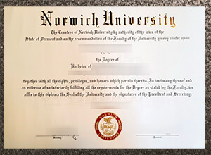 Norwich University diploma certificate