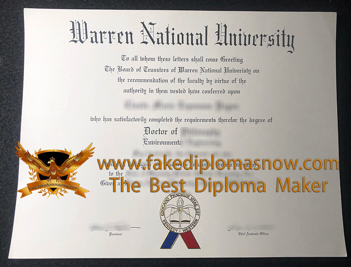 Warren State University Diploma