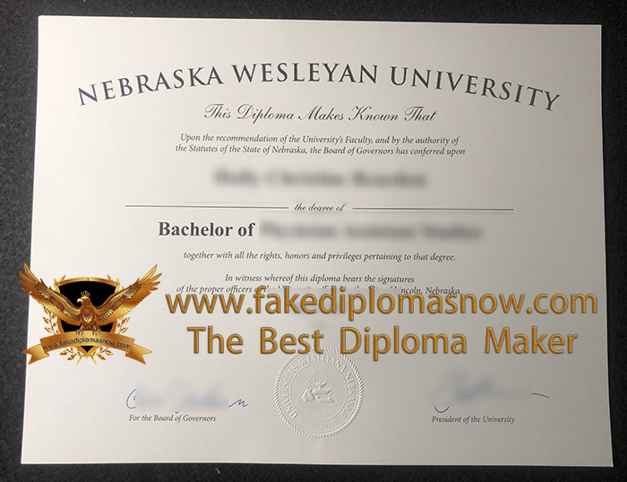 Nebraska Wesleyan University (NWU) diploma