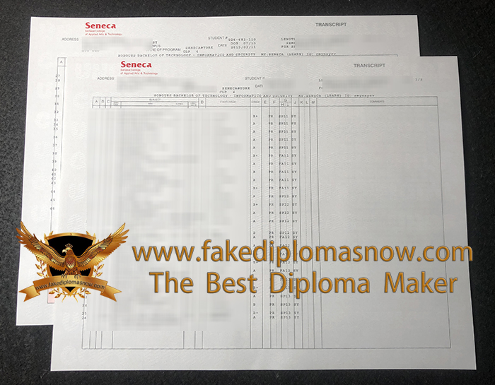 Seneca College transcript Seneca College transcript