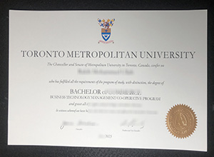 Toronto Metropolitan University diploma certificate