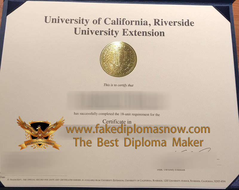 UCR Extension certificate UCR Extension certificate