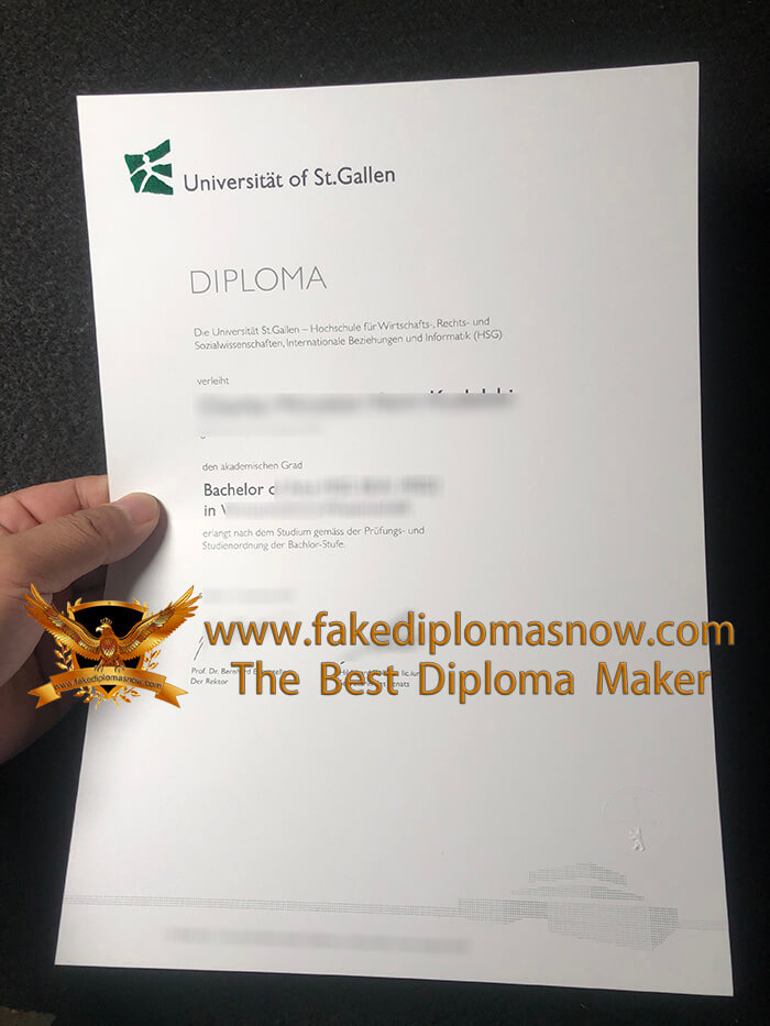 Universität St. Gallen diploma certificate
