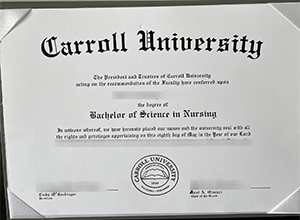 Carroll University diploma certificate