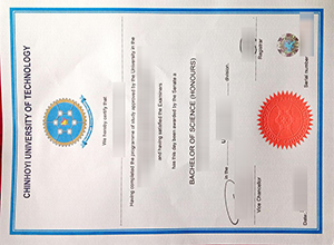 Chinhoyi University of Technology diploma certificate