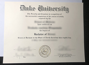 Duke University Degree certificate