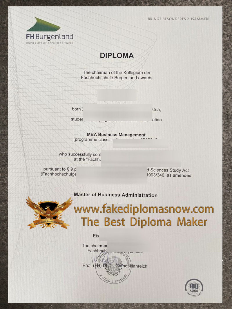 FH Burgenland MBA diploma