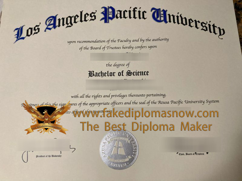 Los Angeles Pacific College diploma