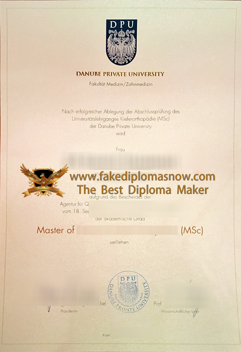 Danube Private University diploma