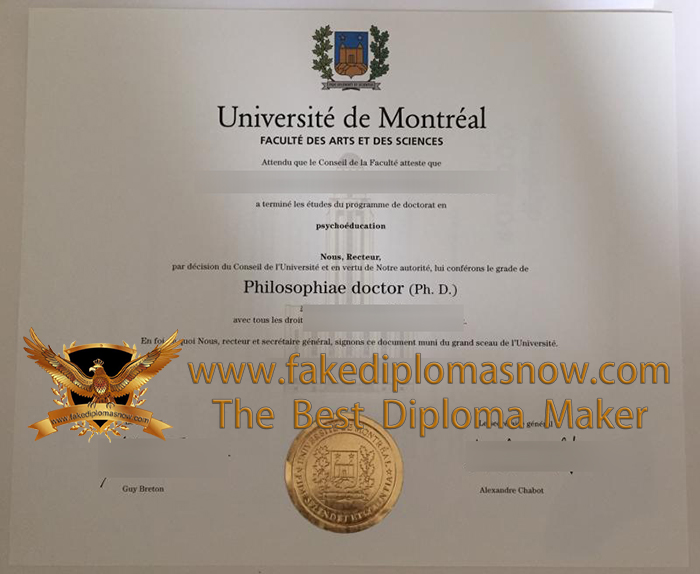 Faculté des arts et des sciences de l'Université de Montréal Doctor of Philosoph degree Faculté des arts et des sciences de l'Université de Montréal Doctor of Philosoph degree