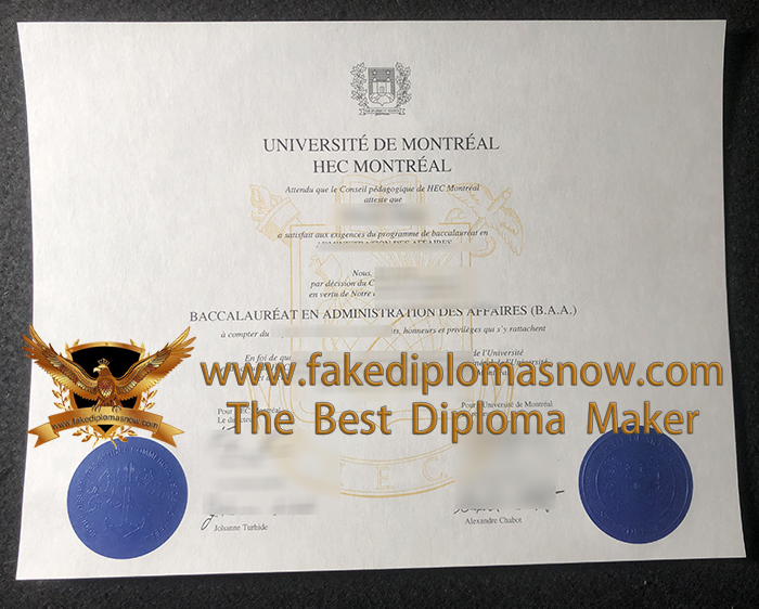 HEC Montréal degree certificate